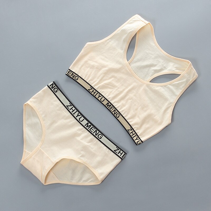 Reggiseno da allenamento per ragazze senza inserto doppi strati in puro cotone traspirante che assorbe il sudore sport per 8-14 anni ragazze adolescenti KF938: skin