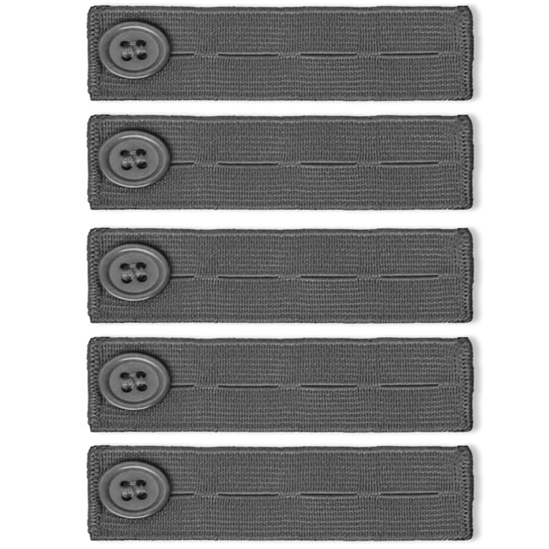 5pcs/lot Adjustable Elastic Waist Extenders Belt Waistband Expanders for Men Women Trousers Jeans Pants Button Extenders: GRAY