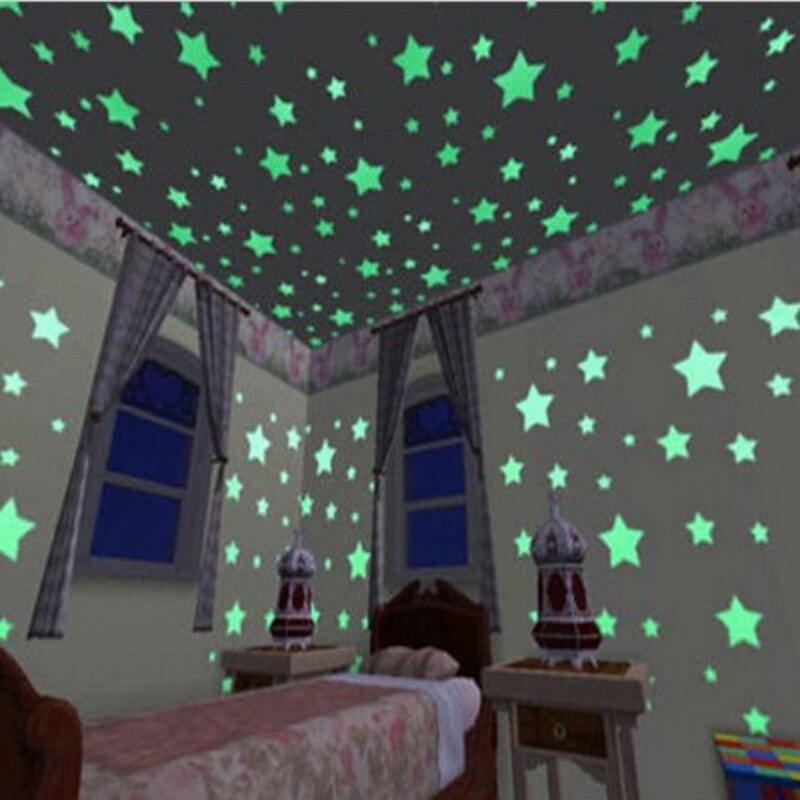 Glow In The Dark Star Stickers Op Thuis Muurtattoo Baby Kinderkamer Muurstickers