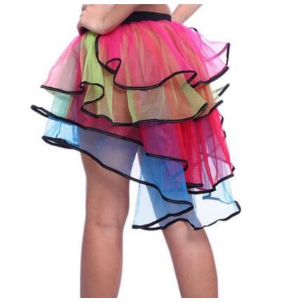 Falda de tul con cola de arcoíris para mujer, tutú de pastel, falda de Ballet amarga, Custume de gasa