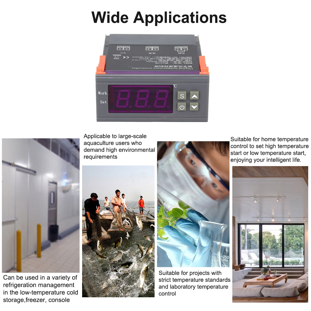 Hoge nauwkeurigheid thermostaatregelaar digitale temperatuurregelaar 220v 24v 12v verwarming koeling temperatuurregeling microcomputer