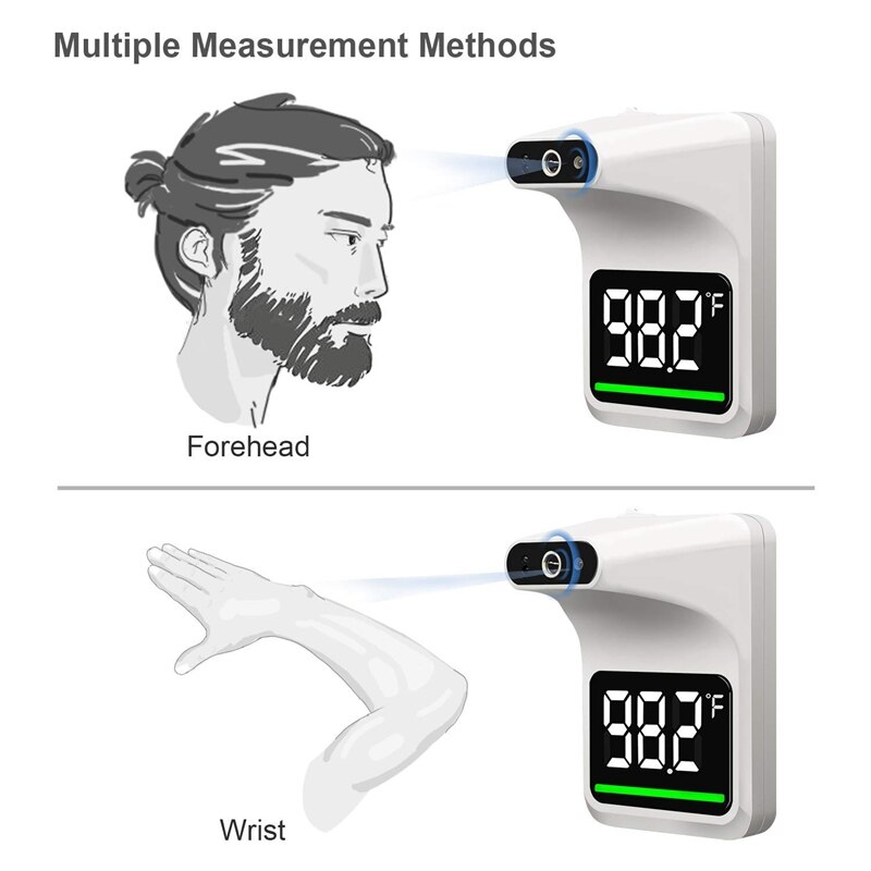 Wall-Mounted Thermometer,Infrared Forehead/Body Temperature Scanner,No-Contact/with Fever Alarm for School Office