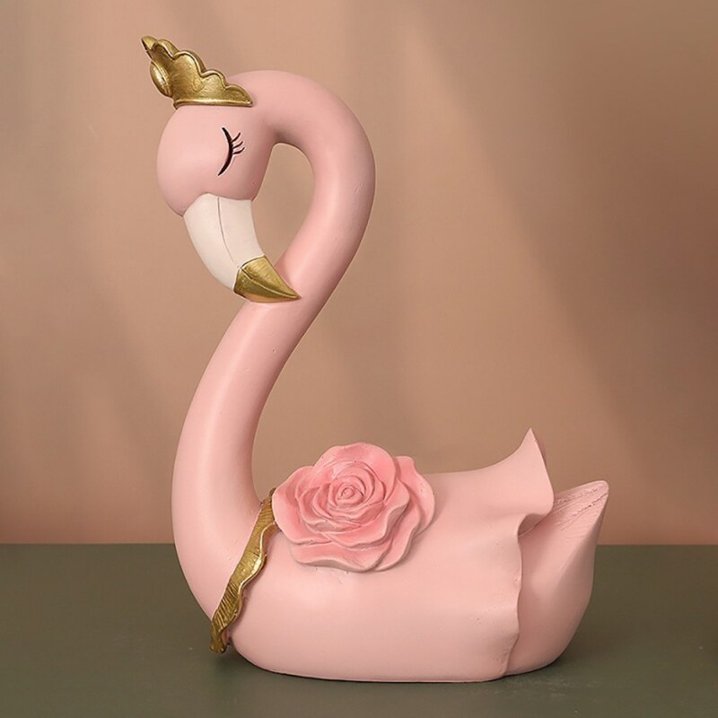 Symbole de Couple de flamands roses de cygne nordique, décoration créative pour la maison, salon, chambre à coucher, décoration de Table: 1