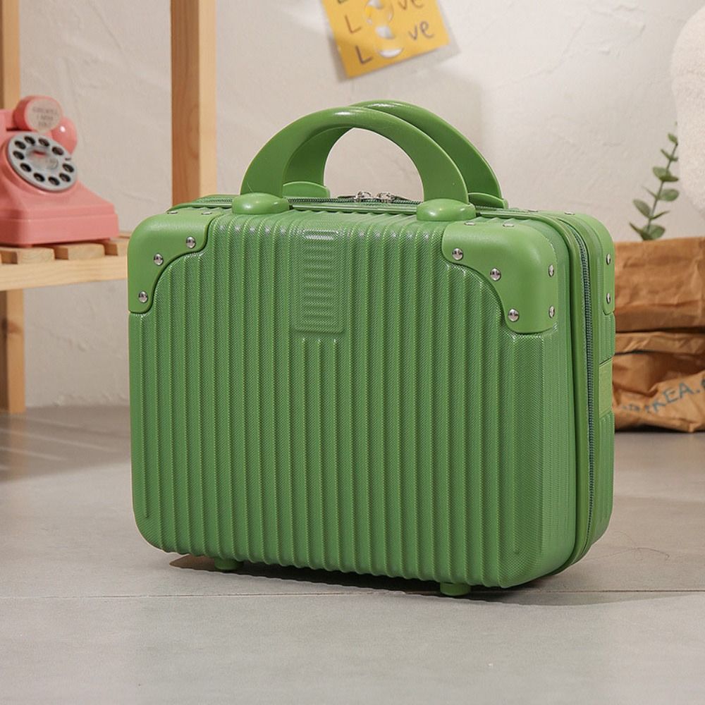 14 inch Mini Travel Suitcase Cosmetic Box Hand Luggage Organizer Makeup Case PC Small Password Box Boarding Case: black