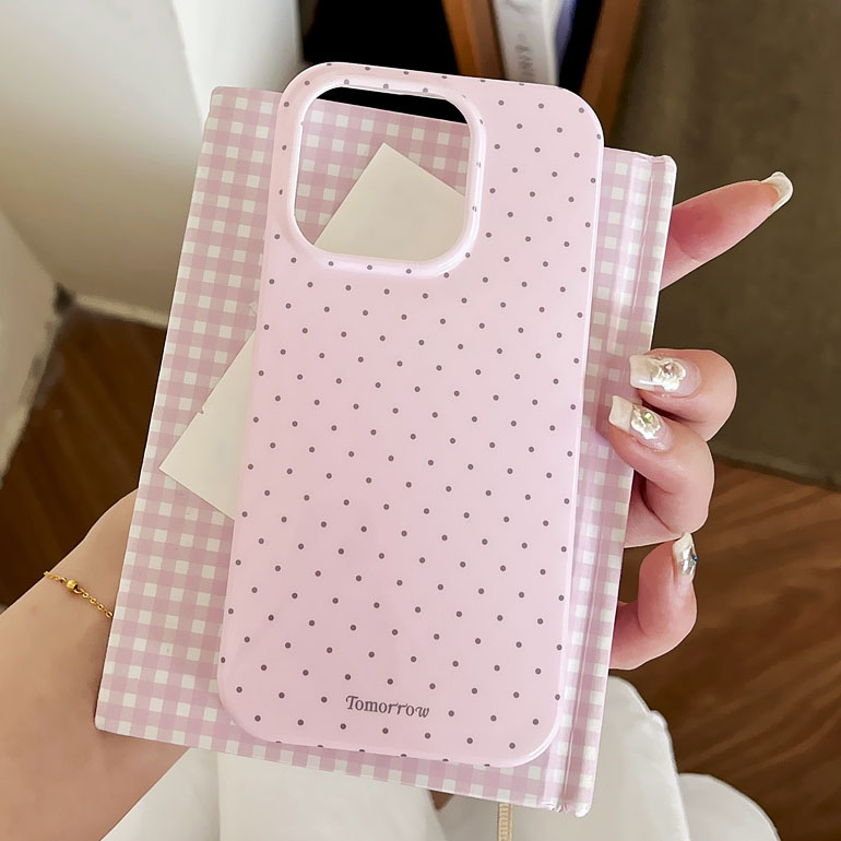 INS Polka Dot Small Fresh Mobile Phone Case for iPhone 15 14 13 12 Pro Max 11 Ultra Slim Shockproof Cover for iPhone 15 Pro Max: Microfiber / Pink