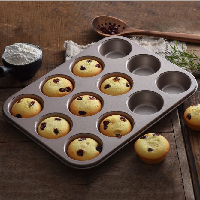 6/12Holes Square Cupcake Pan Mini Muffin Tray Cupcake Mold Muffin Pan Carbon Steel Baking Pan Non Stick Bakeware Biscuit Pan ZXH