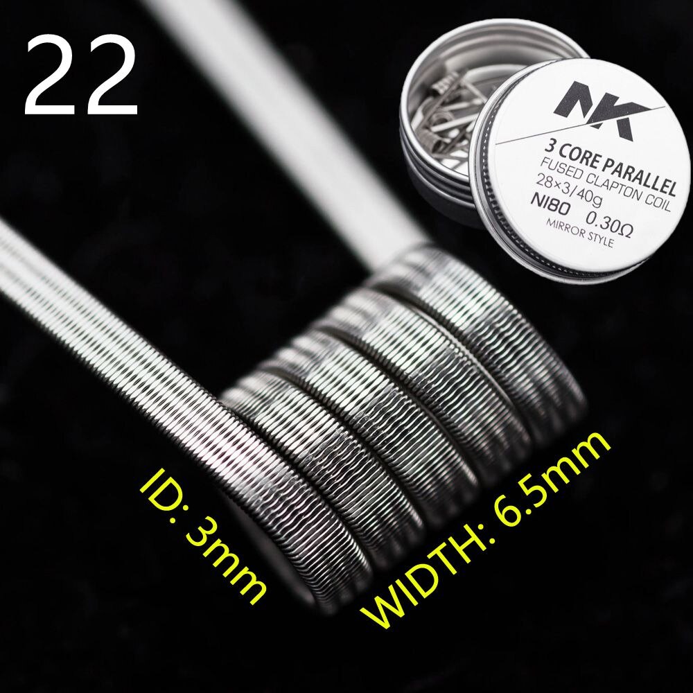 NK Ni80 DIY Coils Clean Prebuilt Triple Fused Clapton Vape Wire Flat Ribbon Heating E-cig RTA RDTA RDA RBA MTL Pre-made Coils