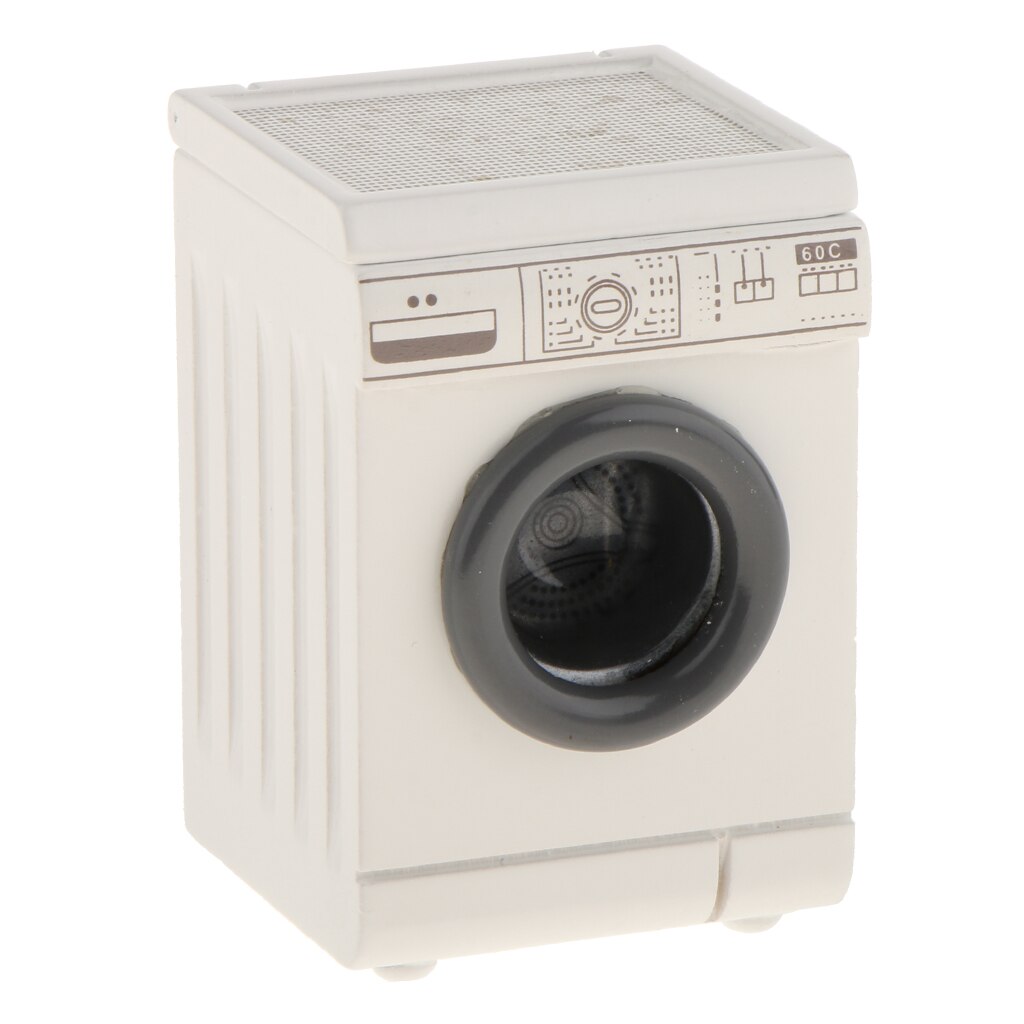 Roller Washing Machine for Dollhouse Miniature Laundry Room Miniature 1/12 Mini Furniture Model of Household Appliances