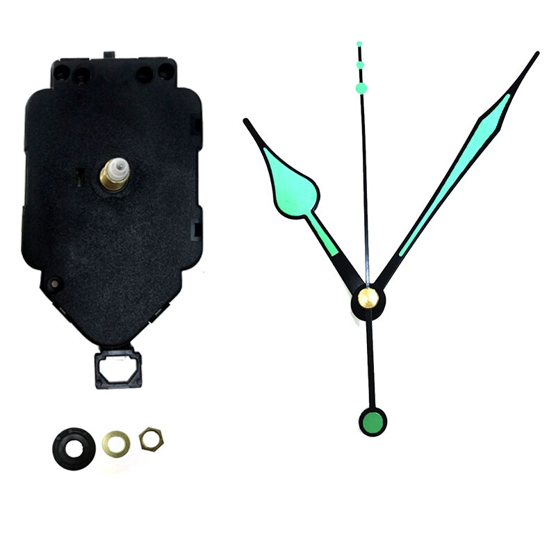 Diy quartz pendelurverk med självlysande fluorescerande visare väggklockmekanism byt reparationsdelarsats: La / 22mm 15mm
