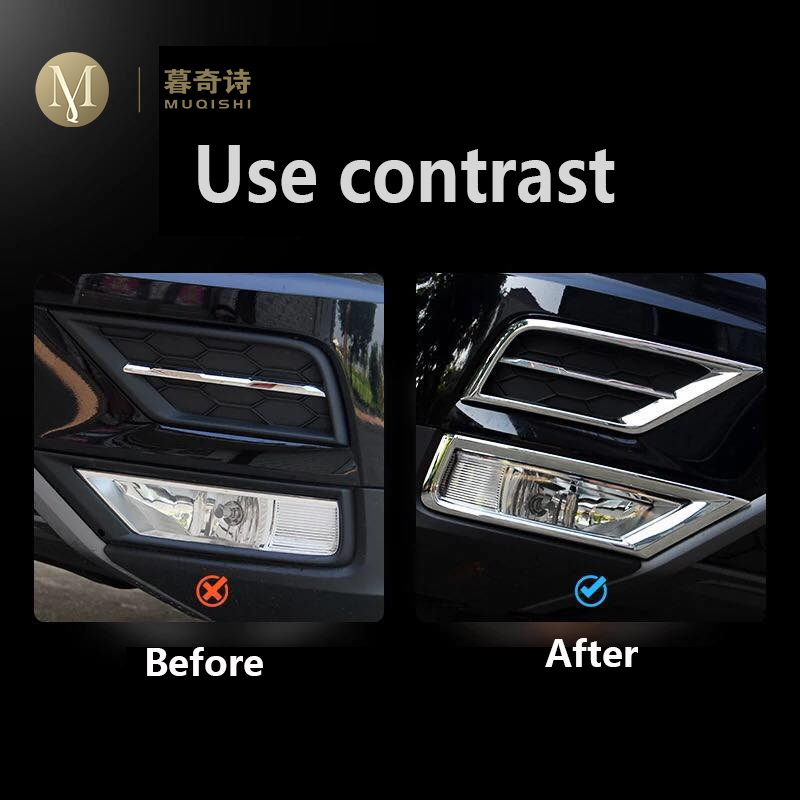 Bil-styling tiguan til volkswagen tiguan 2 mk2 front grill tågelygter lamper stel trim klistermærker dæksel tilbehør
