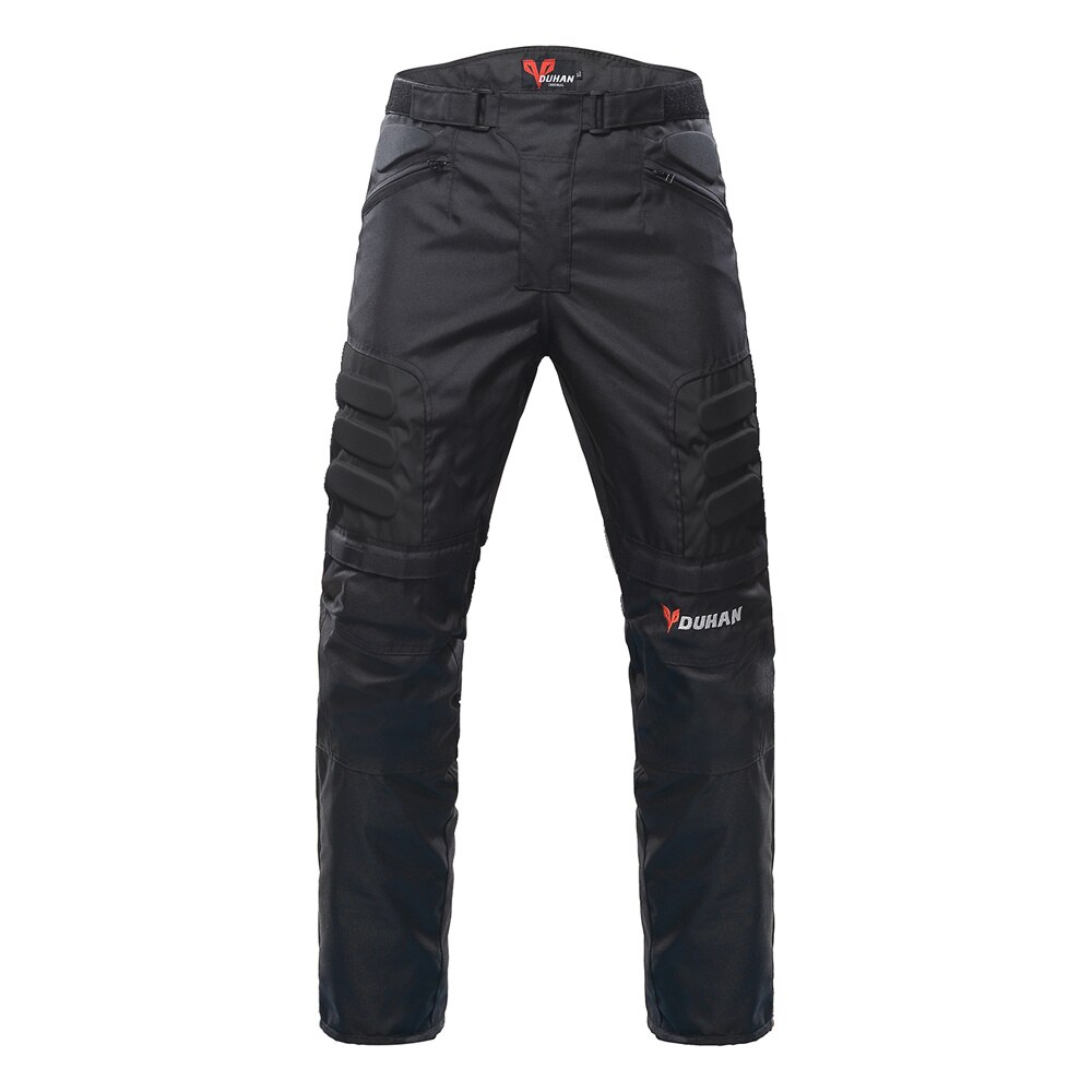 RU/ES ! DUHAN Motorrad Hosen Männer Winddicht Schutz Getriebe Motocross Hosen Motorrad Hosen Mit Knie Protektoren: Black / L