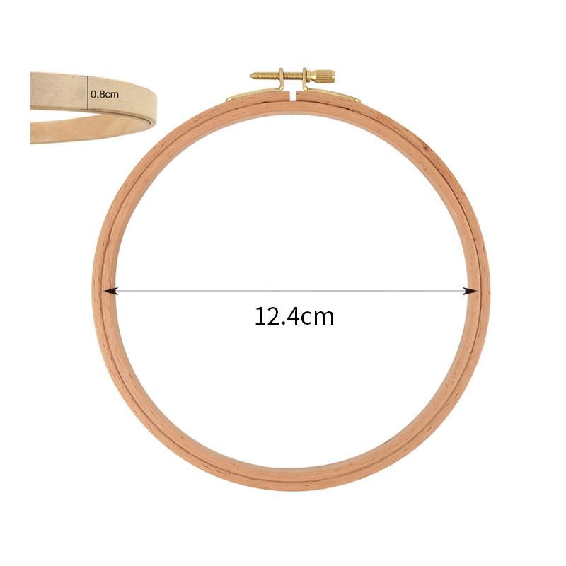 Aros de bordado redondos de haya de 3-12 pulgadas, estante ovalado para bordar a mano, anillo de punto de cruz de madera, aro de imitación, herramienta de marco de costura: Amarillo claro