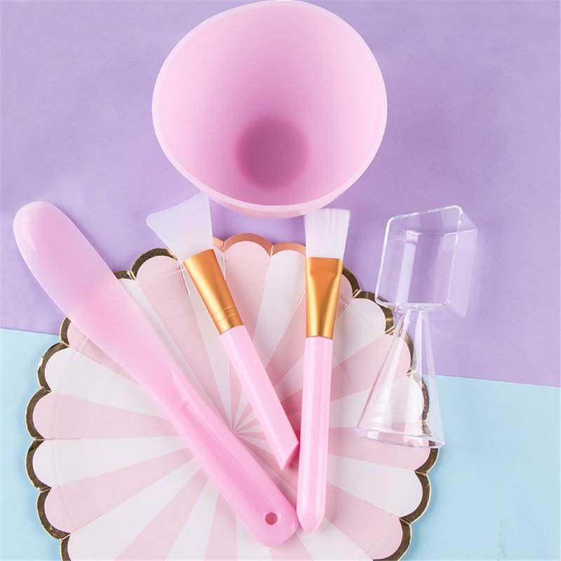 DIY Mask Bowl Mixing Brush Makeup Tool Set 4 In1 Beauty Skin Care With Brush Mixed Stir Spatula Stick Measuring Spoon Kit