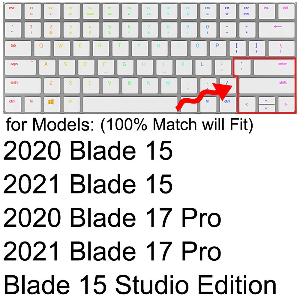 Keyboard Cover for Razer Blade 15 17 Pro 14 Stealth Book 13 Silicone Protector Skin Case Accessories TPU: 2020 2021 Blade