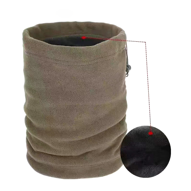 Winter Warm Cycling Headgear Bib Polar Fleece Neck Tube Ear Warmer Windproof Face Cover Cycling Scarves Snood Neck Warmer: black