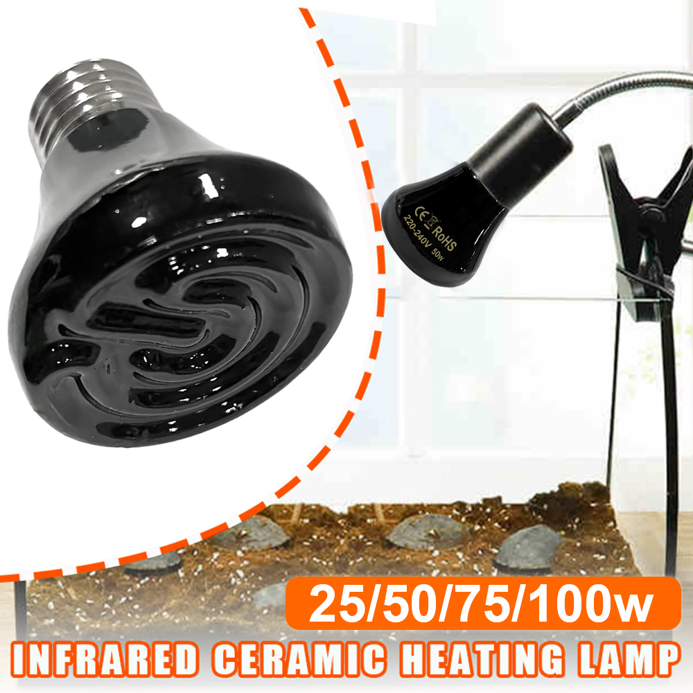 Haustier Heizlampe Mini Infrarot Keramik Emitter Wärmelampe Schildkröte Heizung Lichtkasten Wärmer Glühbirne Haustier Brutapparat 25/50/75/100W
