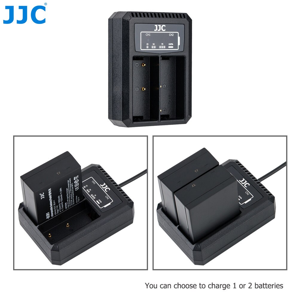 Jjc Usb Dual Batterij Lader Voor Olympus OM-D E-M1 Mark Iii, OM-D E-M1 Mark Ii, OM-D E-M1X Vervangt Olympus BLH-1