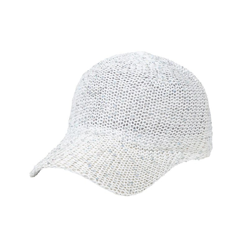 Sport baseball pet katoenen bling ster bedrukt geborduurde hoed sportkleding hiphop hoed outdoor zonnebrandcrème ademend mesh pet: Wit