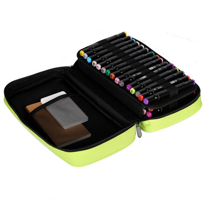 40/60 Holes Art Marker Pen Storage Bag Large Removable Pencil case Pen Bag Box Stationery Pouch