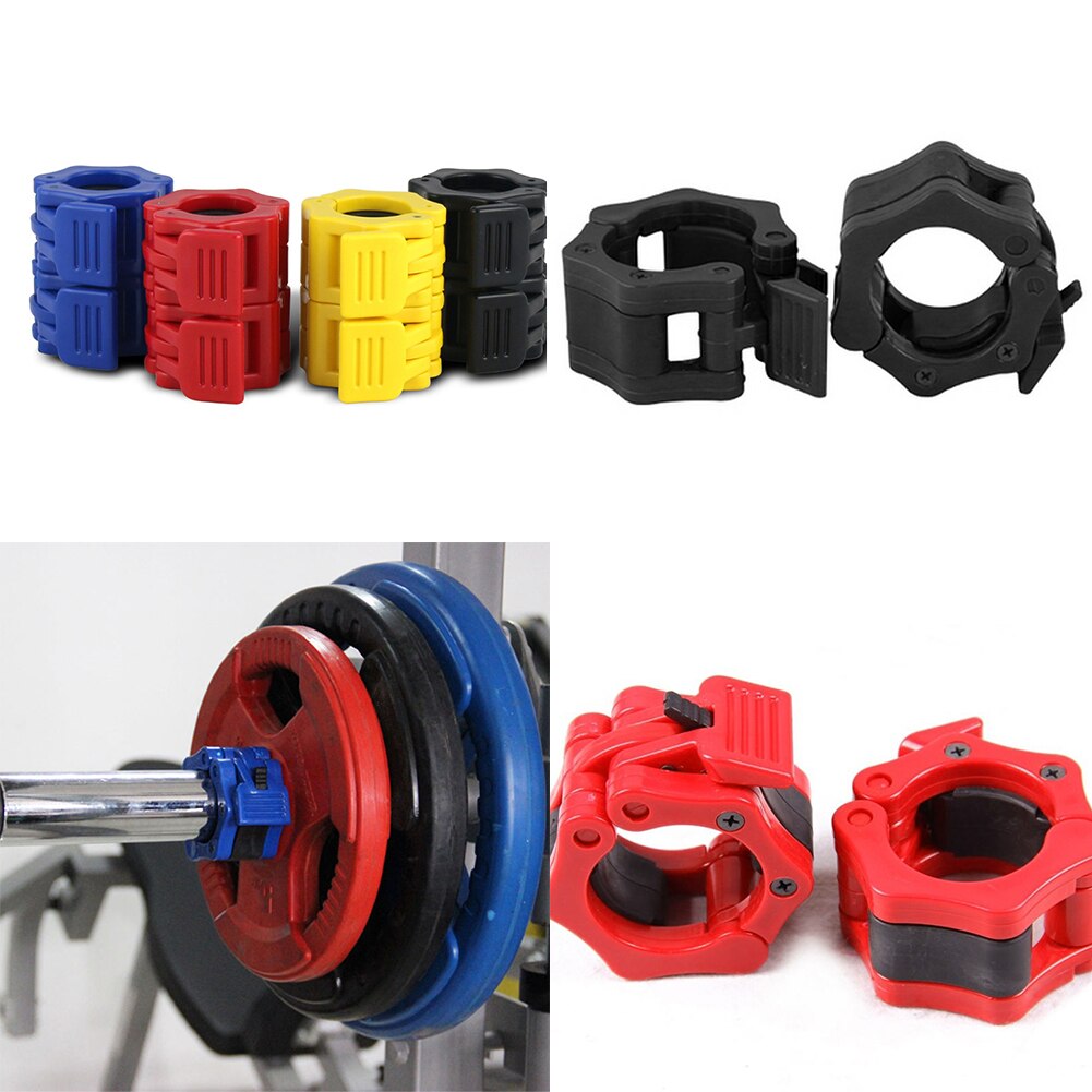 1Pair Dumbbell Locking Buckle Barbell Collar Lock Clips Rod Clamp Weight lifting Bar Gym Fitness 50mm Training Muscle Clamp Bar