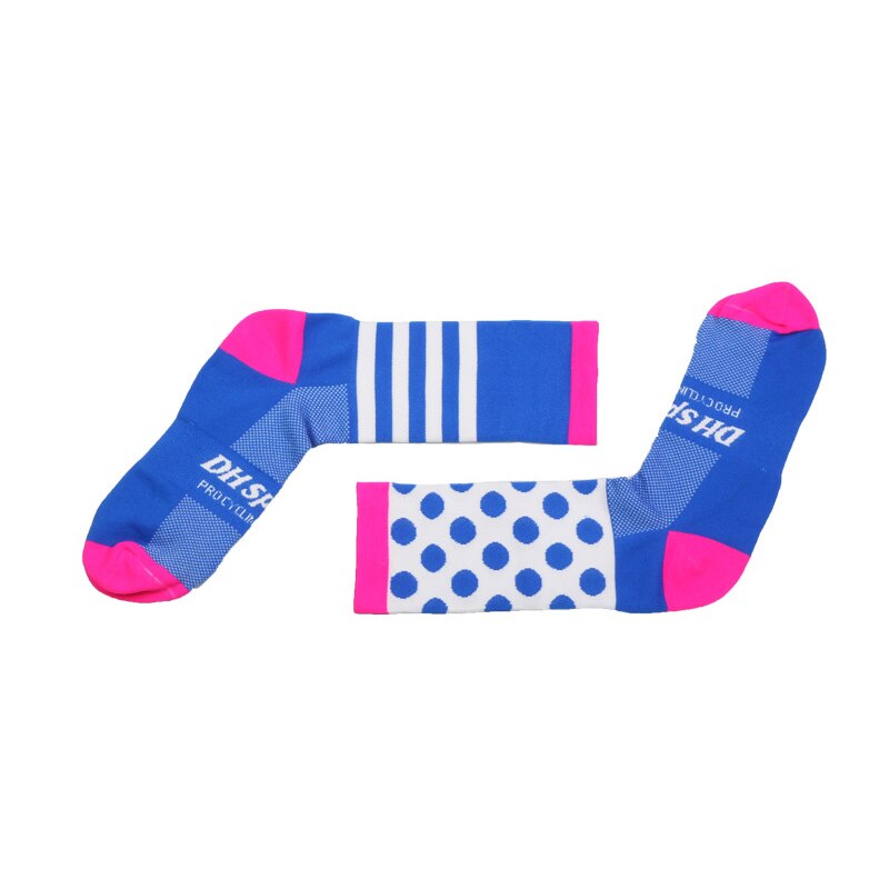 1 para skarpet rowerowych Unisex skarpety sportowe wysokiej jakości wygodne i oddychające skarpety akcesoria sportowe: Pink blue L