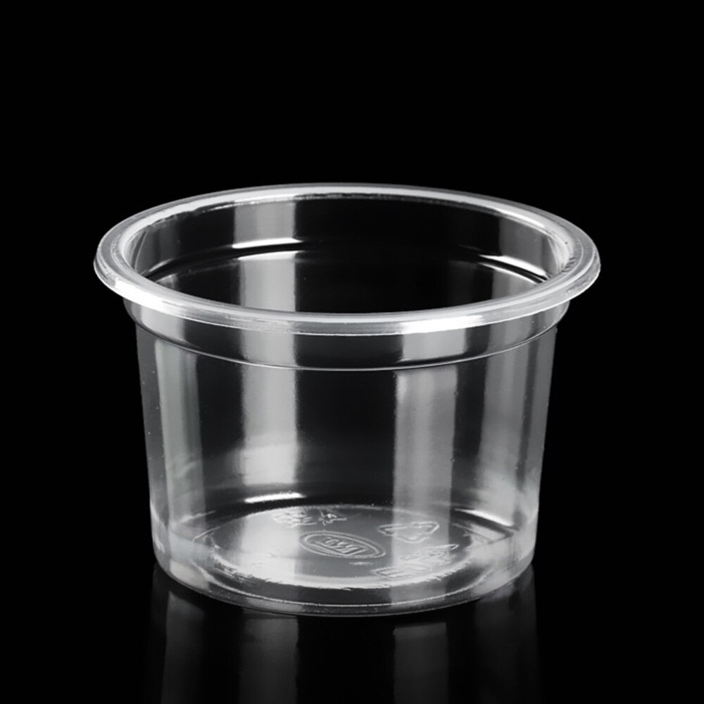 1 Set 60Ml Wegwerp Portie Cups Clear Gedeelte Container Met Deksels Voor Jelly Yoghurt Mousses Saus (200Pcs cups + 200Pc