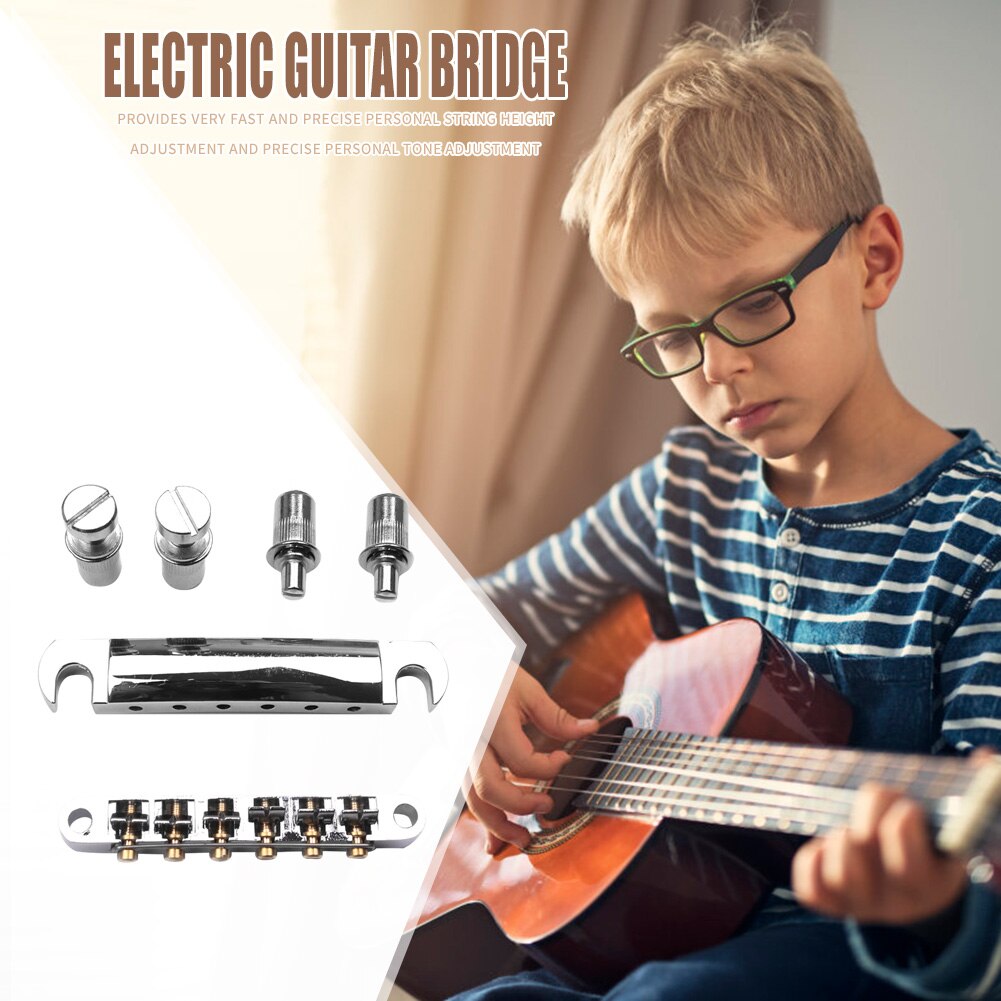 Justerbar tune-o-matic bridge rullesadel med skruer til lp epi elektriske guitarinstrumenter guitar gadgets