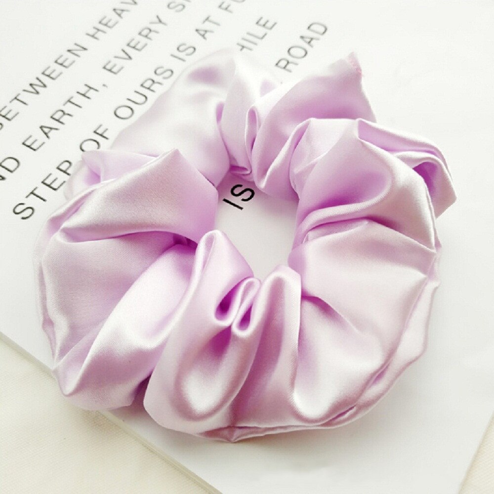 Faux Zijde Chouchou Vrouwen Meisjes Elastische Haar Elastiekjes Accessoires Gom Voor Vrouwen Tie Haar Ring Touw Paardenstaart Houder: Paars
