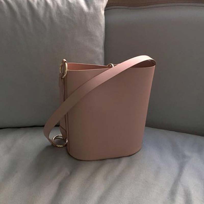 Jahrgang Weibliche Tote Eimer Tasche Neue PU Leder frauen Handtasche Reise Schulter Bote Tasche: Rosa