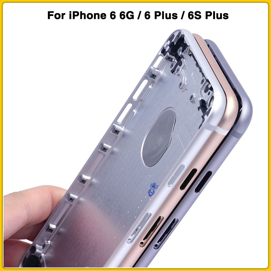 Fuldt hus til iphone 6 6g 6 plus 6s plus batteri bagcover batteridør metal mellemramme chassis bagcover