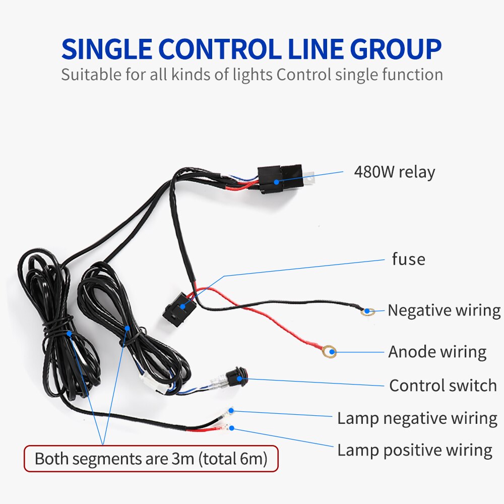 WINING Led Strip Light Switch Wire Group Hid Work Light One For One Waterproof Switch Harness Dt Joint Car Light Line Group
