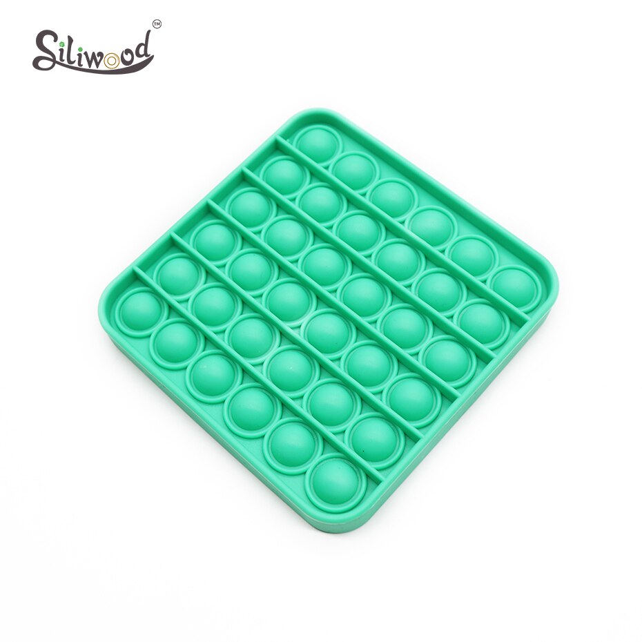 1Pc Push Bubble Fidget Zintuiglijke Speelgoed Autisme Speciale Behoeften Stress Reliever Helpt Stress En Verhogen Focus Zachte Squeeze speelgoed: Square Green