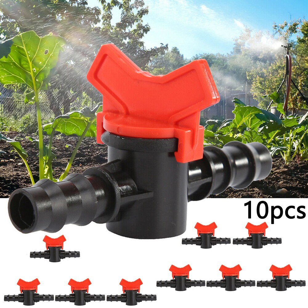 10PCS 16mm Hose Garden Irrigation Water Valve Plastic Barbed Waterstop Connector Plastic Barbed Water Stop Connector For Hose