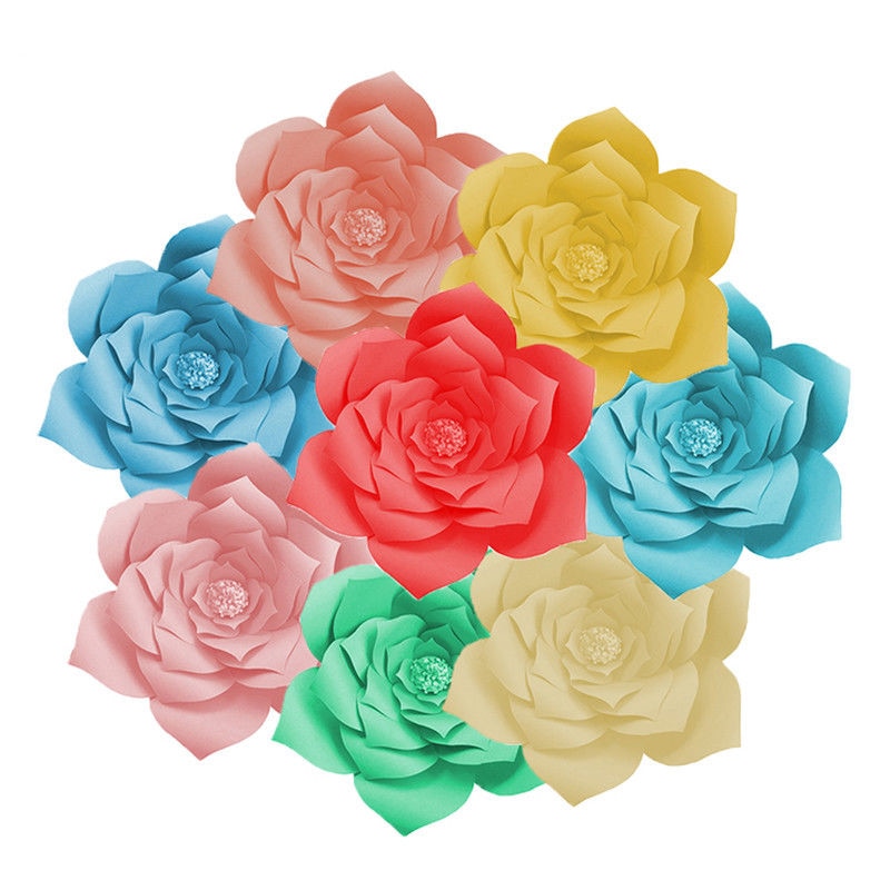 Largest supplier 30cm Paper Flower Backdrop Wall Large Rose Flowers DIY Wedding Party Decor
