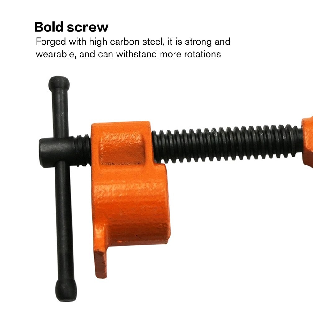 1/2inch 3/4inch Heavy Duty Pipe Clamp Woodworking Wood Gluing Pipe Clamp Fixture Carpenter for Woodworking Tools