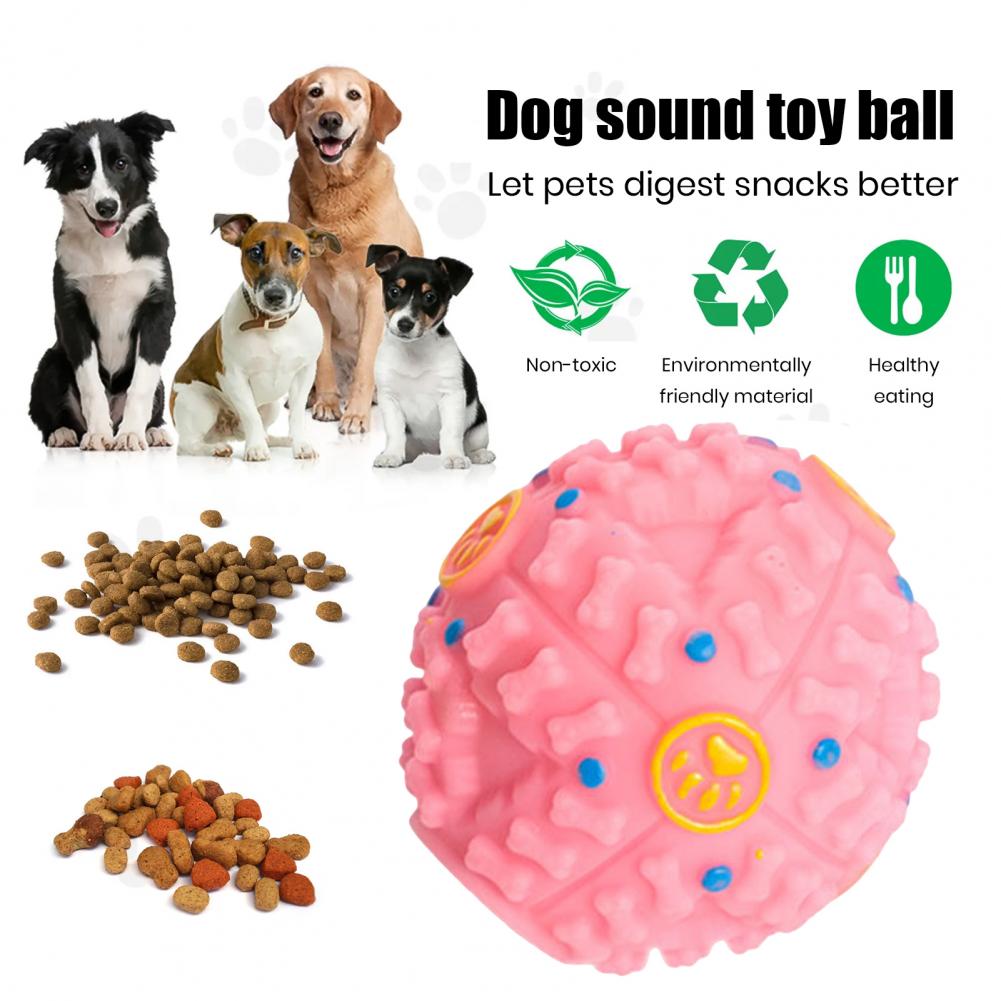 Bola de golosina para perros, juguete para masticar Dental chirriante, alimentador interactivo para mascotas, bola para masticar para perros, dispensador de alimentos, juguete para moler dientes