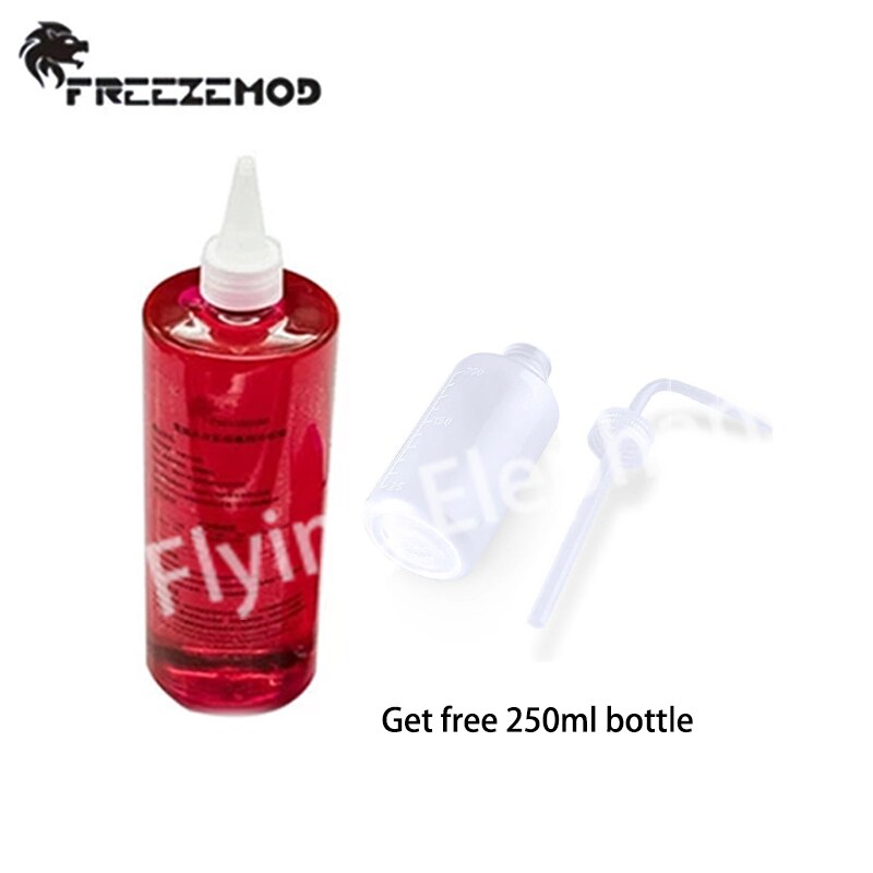500ML Water Coolant PC Water Cooling Liquid Antu-Corrosion Deionized with 250ML Bottle Blue/Red/Green/Transparent: Red(UV)