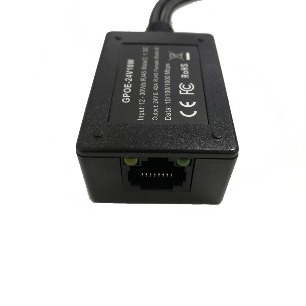 Inyector POE Gigabit de 24 voltios para Mikrotik/UBNT, producto de paneles solares, conversión de 12V a 24V, dispositivo de más de 100M de cable de red