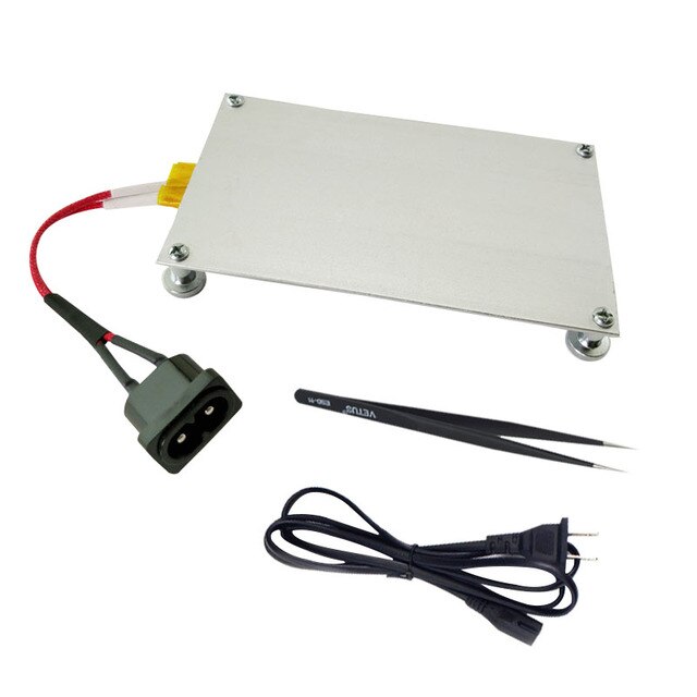 Plaque chauffante en aluminium 550W, plaque de soudage, chauffage LED, réparation BGA, démolition de puces, Thermostat 240-260 ℃: Plate Tweezer EU