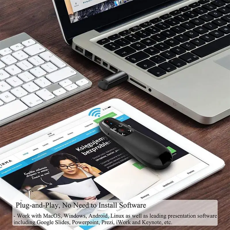 2.4 ghz trådlös powerpoint-penna presentationsklickare usb-fjärrkontroll vändbar presentationspekare ppt-bildmatningspennor