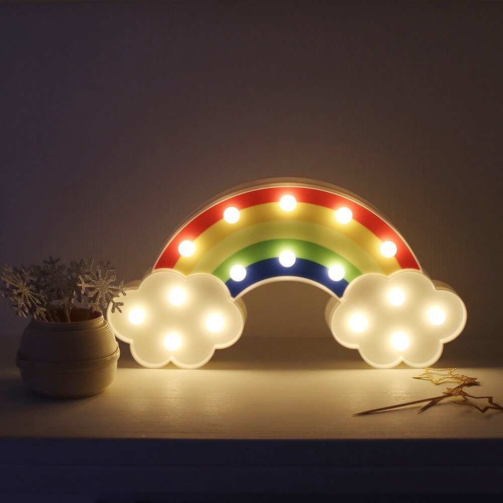 LED Night Light Nursery Kids Room Wall Lamp Rainbow Lamp Kids Room Decor, Baby Night Light