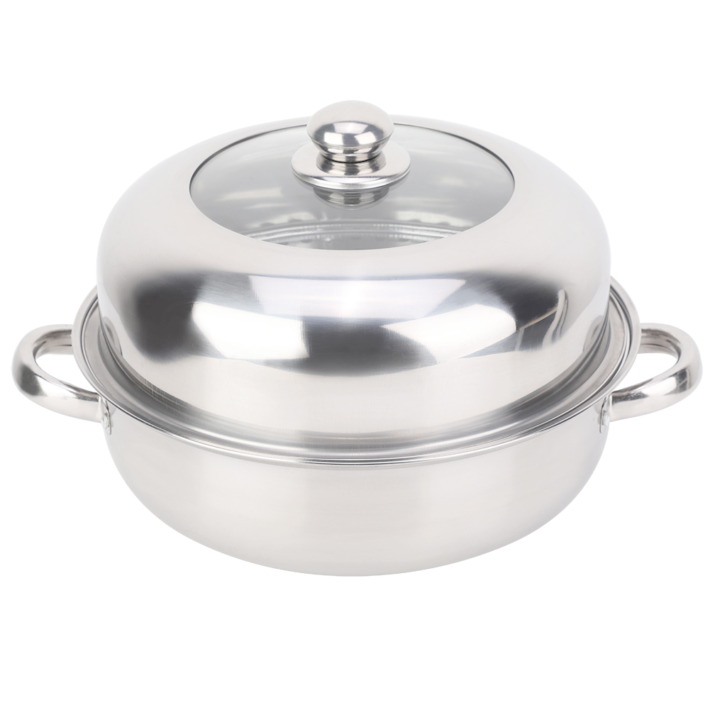 28CM Anti Slip Rvs Single Layer Soeppan Hotpot Voedsel Stoomboot Multifunctionele Pot Kookgerei Huishoudelijke Koken
