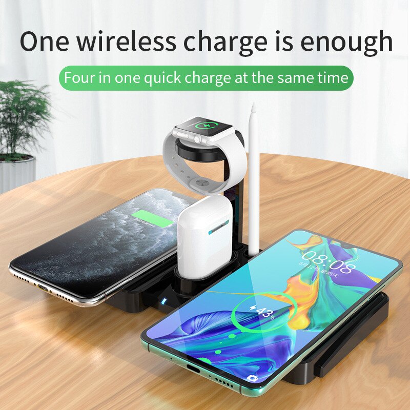 Wireless Charging Qi Wireless Charger 5 in 1 Dock for Apple iWatch 4 3 2 1 Charging Startion for Airpods Fast Wireless Chargers