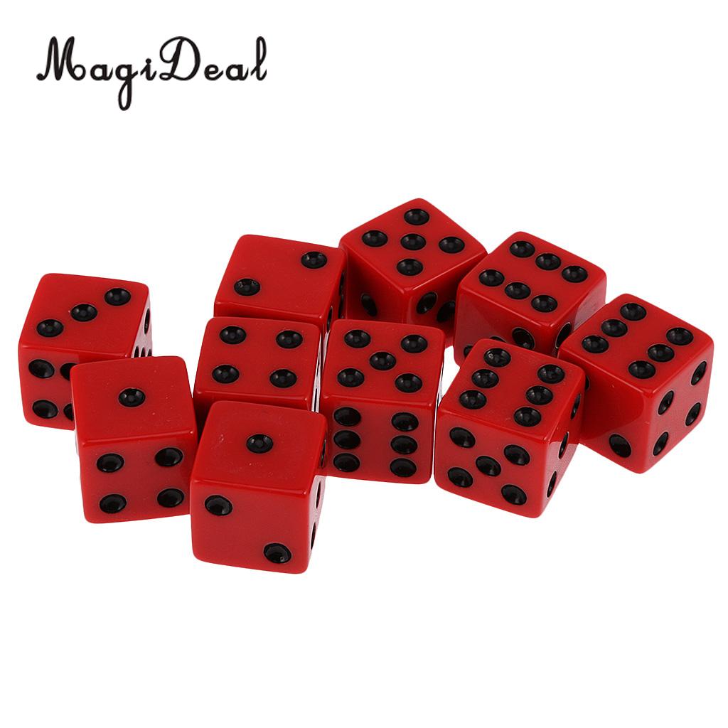 Magideal 10 st 18mm sexsidiga bar pub club party spot  d6 spela spel tärningsset ogenomskinligt leksakstillbehör 5 färger