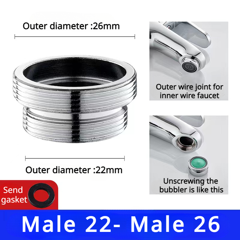 1 teile/los M22 zu M20 M18 M28 Gewinde Edelstahl Stecker Wasserhahn Gelenke Wasserfilter Zubehör Küche Wasserhahn Adapter
