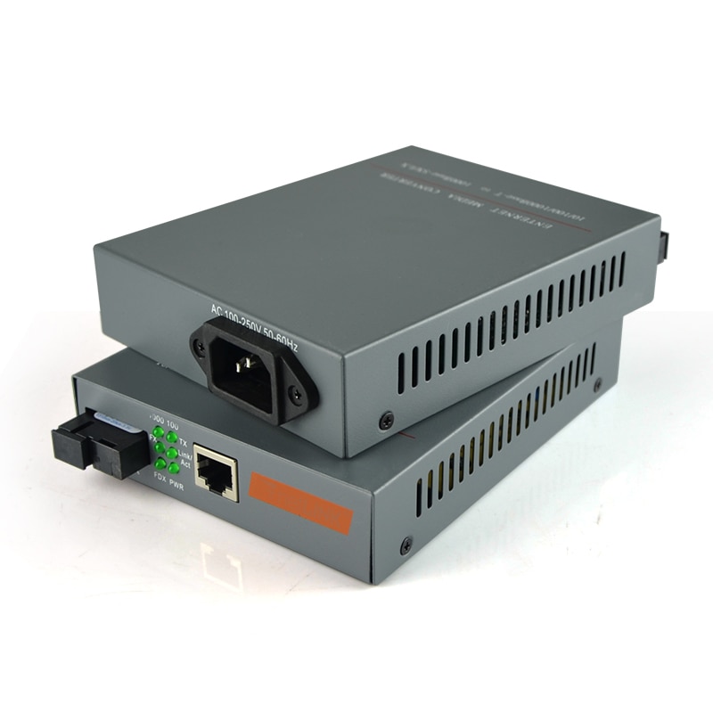 1 Paar HTB-4100AB 10/100/1000M 20Km Simplex Mode Glasvezel RJ45 Enternet Media Converter Netlink glasvezel Transceiver