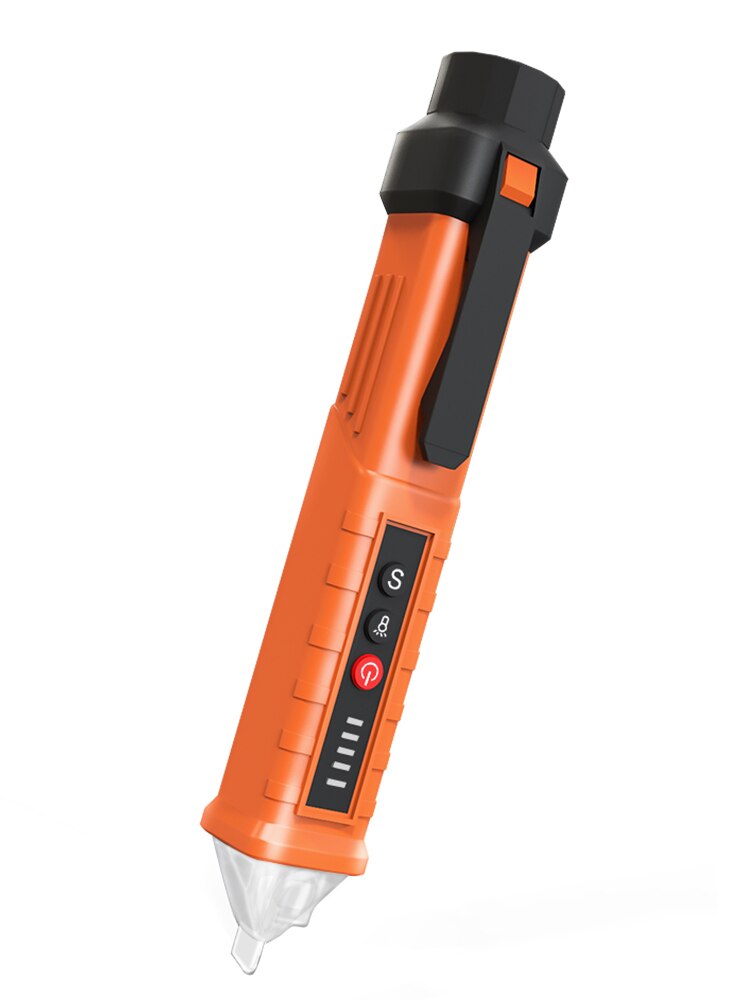 SNAKOL Berührungsloser Wechselspannungsdetektor 12V-1000V Empfindlichkeit einstellbar Stiftart Tester Meter Spannungsanzeige Voltmeter: Orange