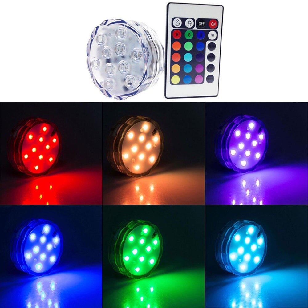 Afstandsbediening Kleurrijke Aquarium Led Verlichting Duiken 10 Leds Waterdichte Onderwater Elektronische Kaars Verlichting Aquarium Lamp