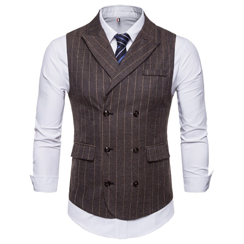 Gilet de costume sans manches à rayures pour – Grandado