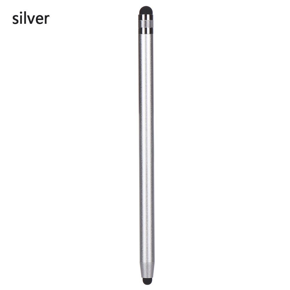 Universal Capacitive Screen Touch Pen for Mobile Phone 2 in 1 Stylus Pen Drawing Tablet Pens Smart Pen Accessories: Type1 silver